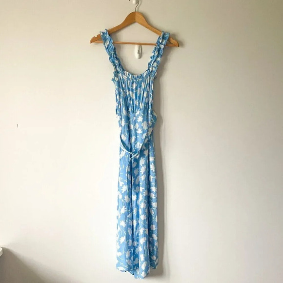 Faithfull the Brand Dolores Jumpsuit In Leyla Floral Blue Print Size 4/Small - Picture 7 of 12